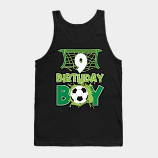 9th Birthday Boy Soccer Funny B-day Gift For Boys Kids Tank Top